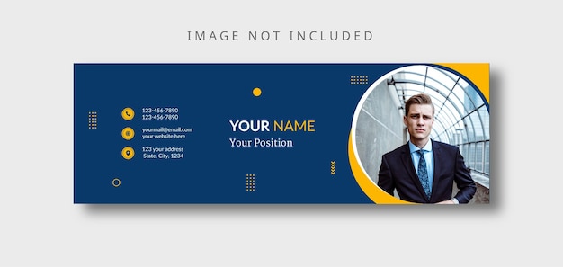 Email signature template or email footer and personal social media cover design