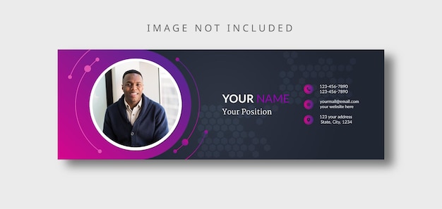 Email signature template or email footer and personal social media cover design