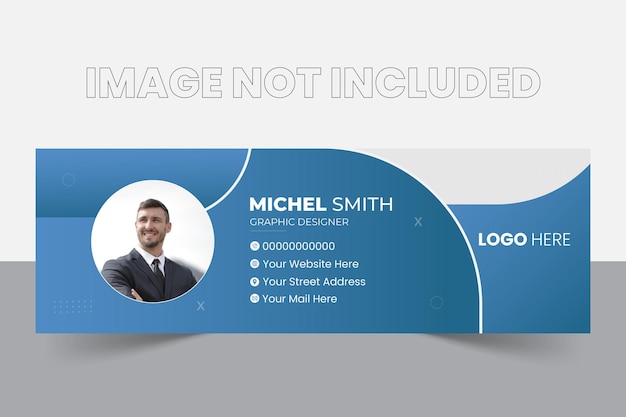 Email signature template or email footer and personal social media cover design