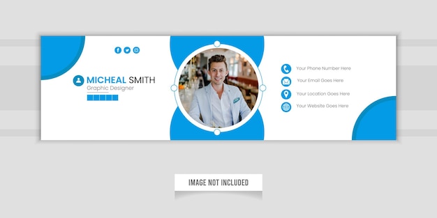 メールの署名テンプレートまたはメールのフッターとパーソナルソーシャルメディアのカバーデザイン