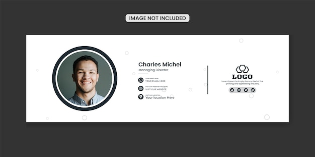 Modello di firma dell'e-mail o piè di pagina dell'e-mail e banner linkedin della copertina dei social media personale