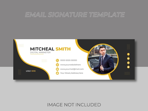 Email signature template or email footer and personal social media cover post template