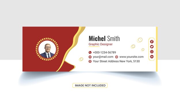 Email signature template or email footer and personal social media cover template