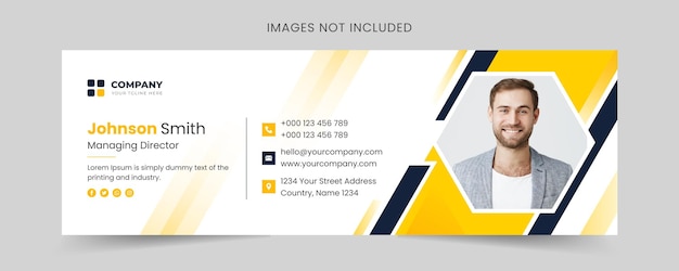 Email signature template or email footer and personal social media cover