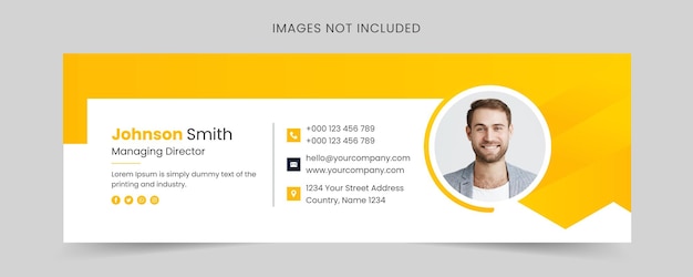 Email signature template or email footer and personal social media cover