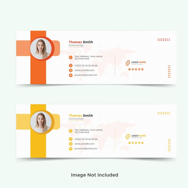 Vettore modello di firma e-mail o piè di pagina e-mail e copertina dei social media personali