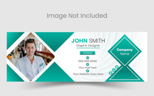 Email signature template or email footer and personal social media cover