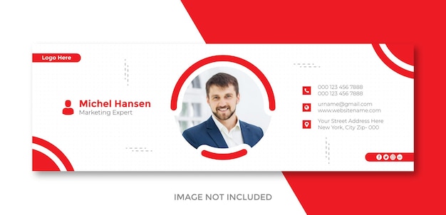 Email signature template or email footer and personal social media Facebook cover design Free vector