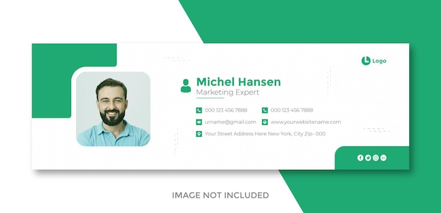 Modello di firma dell'e-mail o piè di pagina dell'e-mail e design della copertina di facebook dei social media personali vettore gratuito