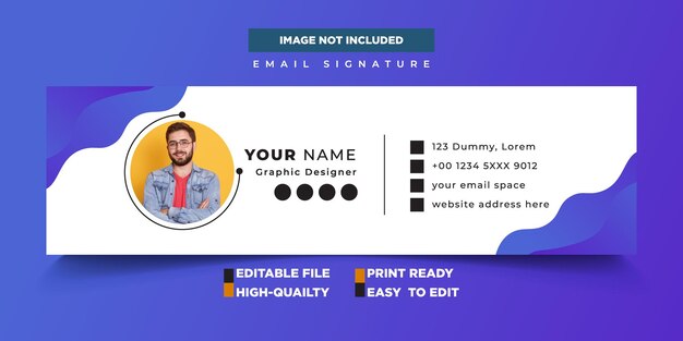 Vector email signature template or email footer and professional email signature vector template