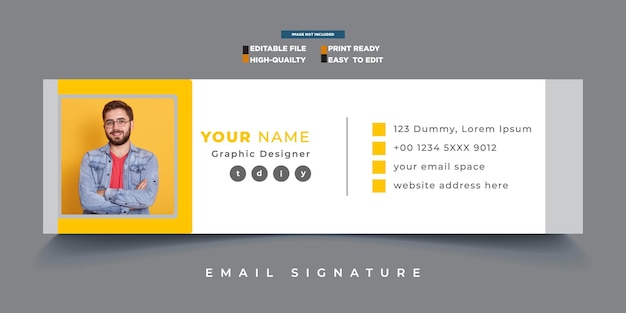 Vector email signature template or email footer and professional email signature vector template