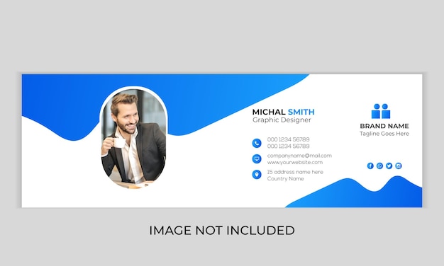 Email signature template or email footer and social cover premium vector Premium Vector