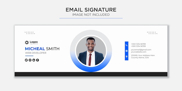 Email signature template or email footer and social cover premium vector