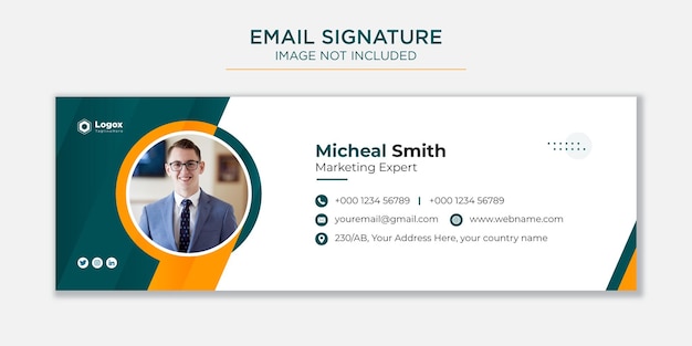 Email signature template or email footer and social cover Premium vector