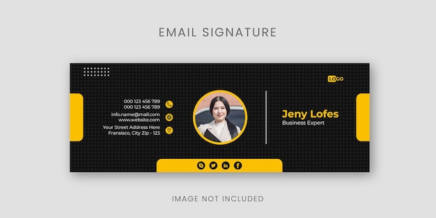Vector email signature template or email footer and social media cover design free