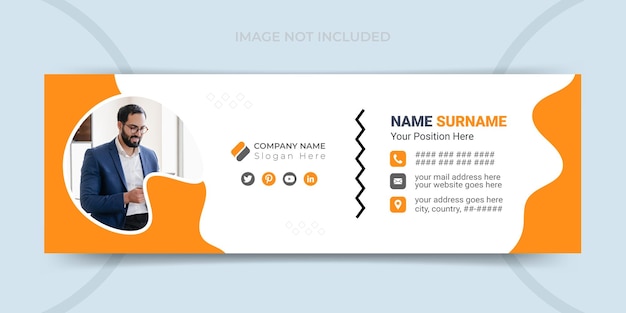 Email signature template or email footer social media cover design