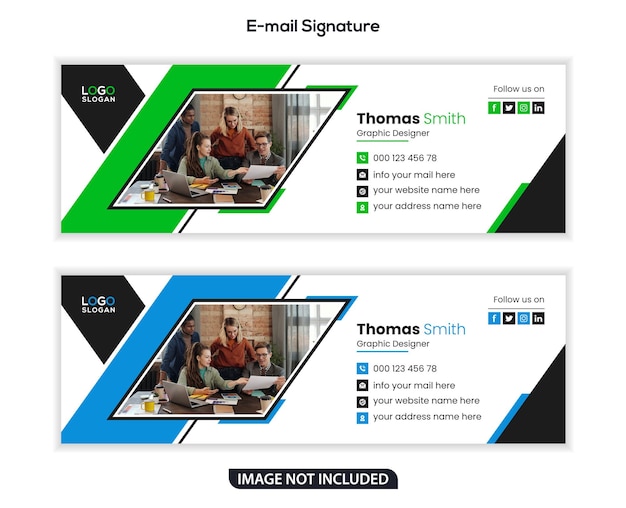 Email signature template or email footer