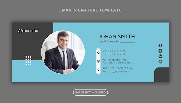 Vector email signature template or email personal social media cover design