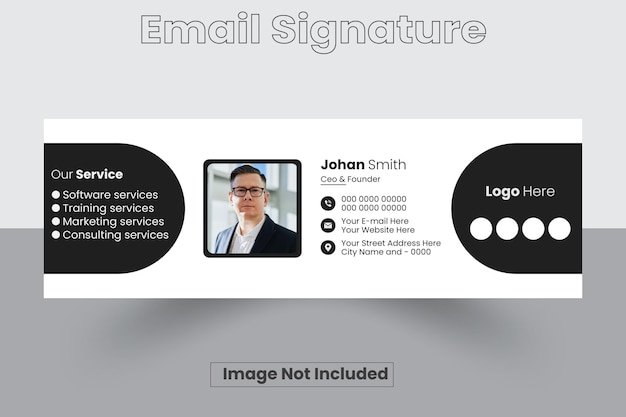 Шаблон подписи электронной почты Шаблон подписи электронной почты Дизайн подписи электронной почты Gmail Векторный знак электронной почты