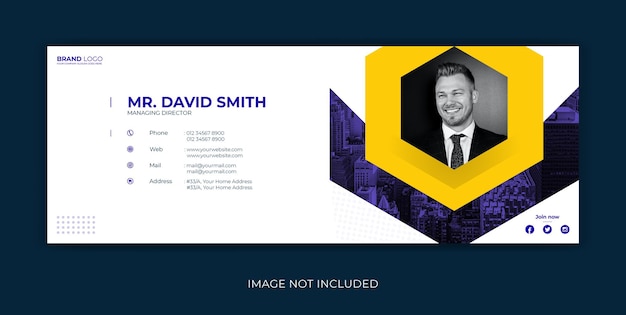 Vector email signature template facebook cover design