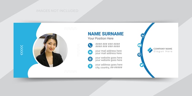 Email signature template and footer personal social media cover design