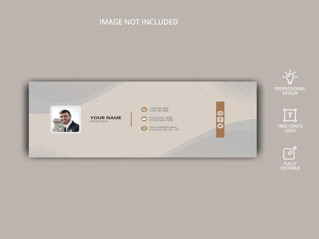 Vector email signature template illustration