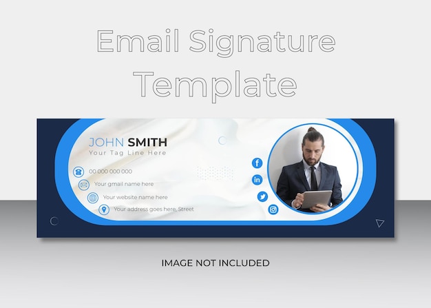 Modello di firma e-mail o moderno design di copertina per social media