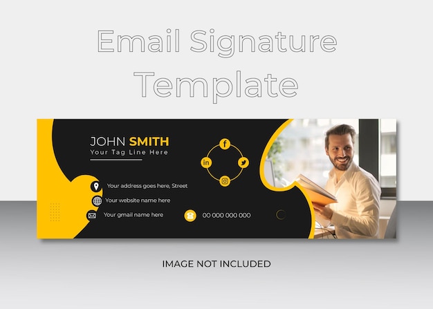 Vector email signature template or modern social media cover design