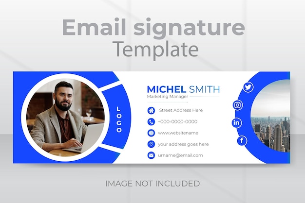 이메일 서명 템플릿 또는 최소한의 개인 소셜 미디어 표지 디자인