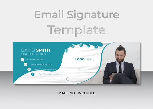 Шаблон подписи электронной почты или современный дизайн обложки для социальных сетей