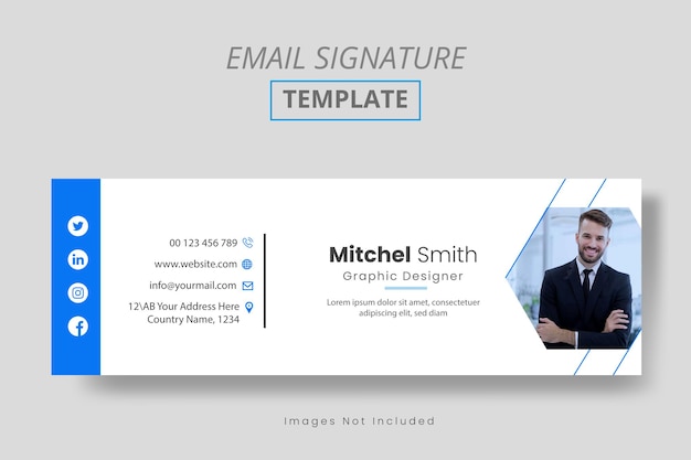 Vector email signature template and personal facebook cover template