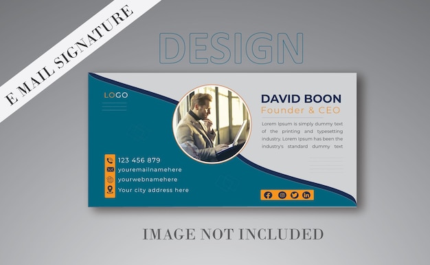 Email signature template and personal social media cover design