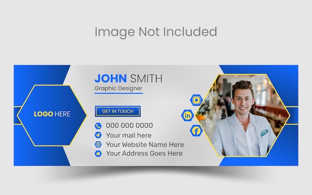 電子メールの署名テンプレートと個人のソーシャルメディアカバーデザイン