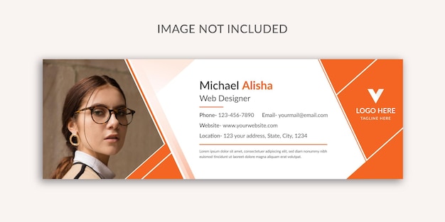 Email signature template or personal social media email footer cover design