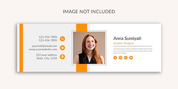 email signature template and personal social media email footer cover premium vector