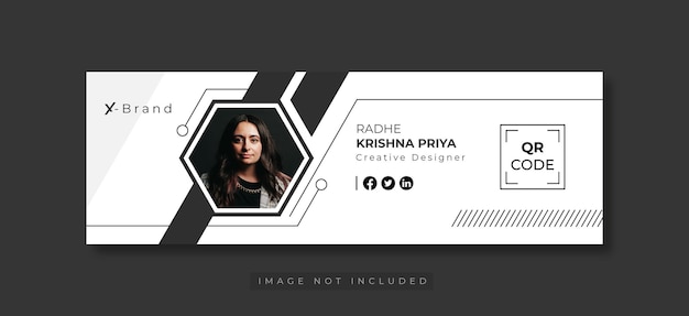 Email signature template and personal social media email footer