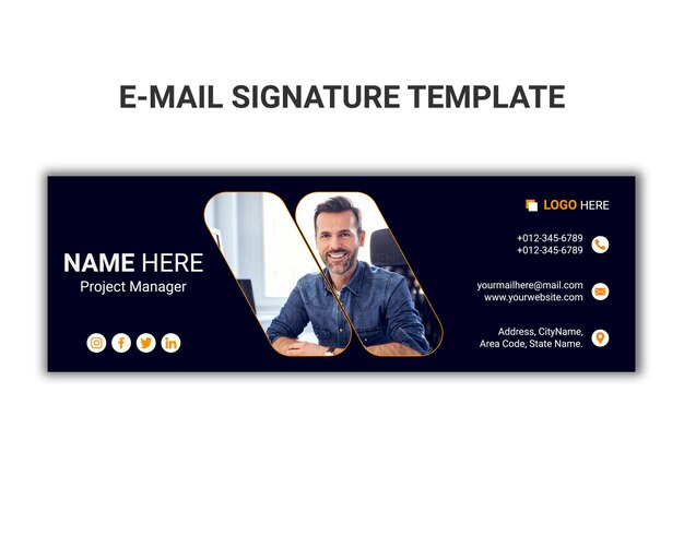 Email signature template and social cover design