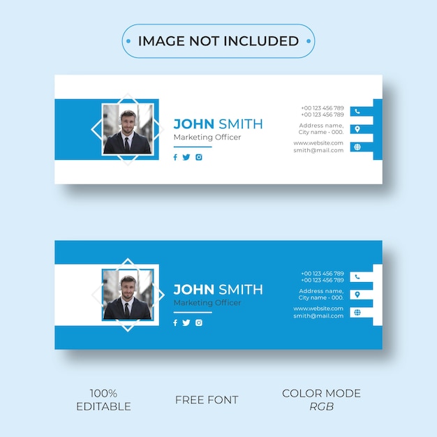 Email signature template vector design