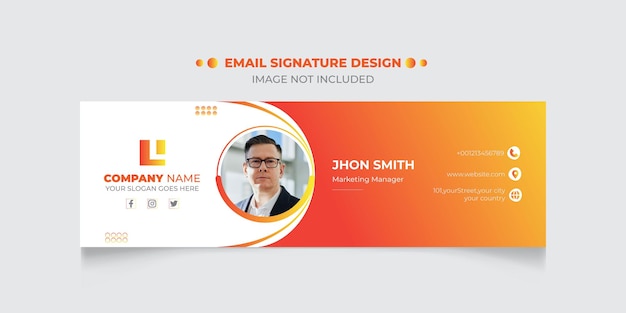 Email signature template or web banner design