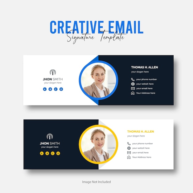 Vector email signature template