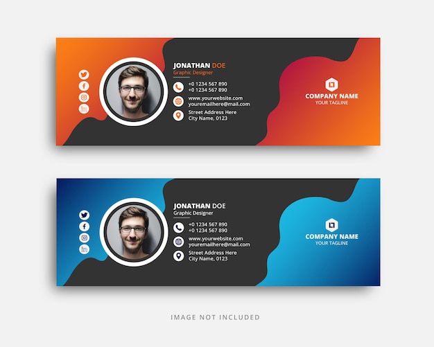 Vector email signature template