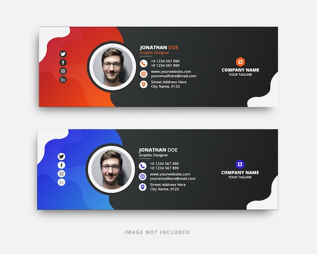 Vector email signature template