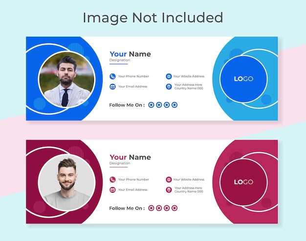 Email signature templates design or personal social media cover templates