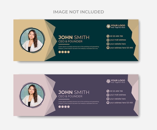 Email signature templates and Personal social media covers Premium Vector