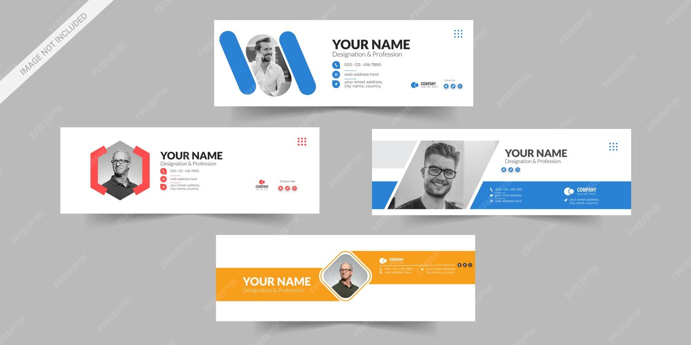 Premium Vector Email signatures template email signature with photo Premium Vector Email signatures template email signature with photo