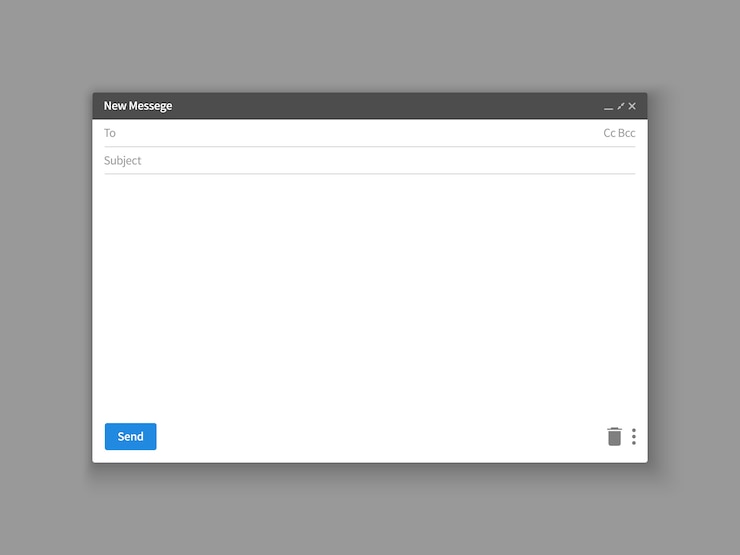 Vector email template. blank e-mail browser window. mail message web page vector frame