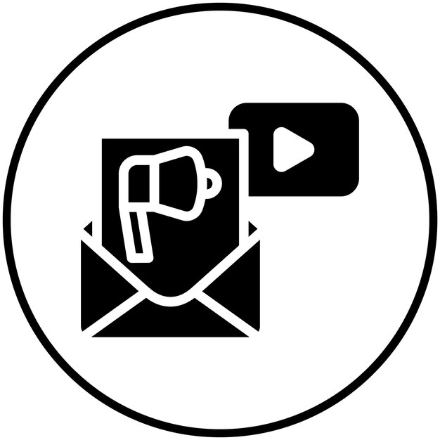 Email video marketing icona vettoriale illustrazione di ongsce marketing iconset