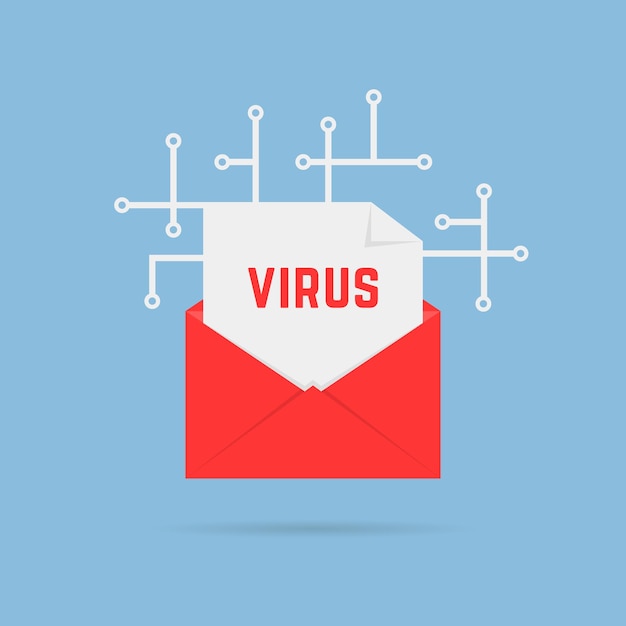 Email con virus come un attacco informatico