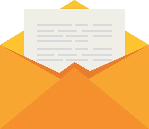 Email with a yellow envelope