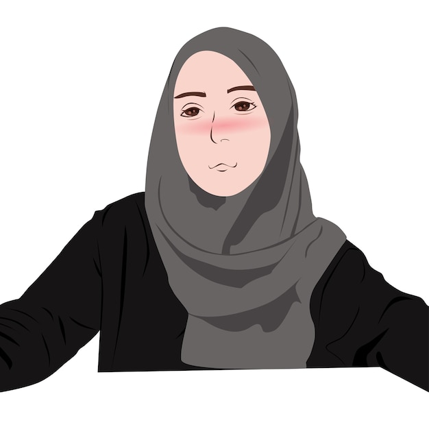 Vector embarassed muslim young woman vector